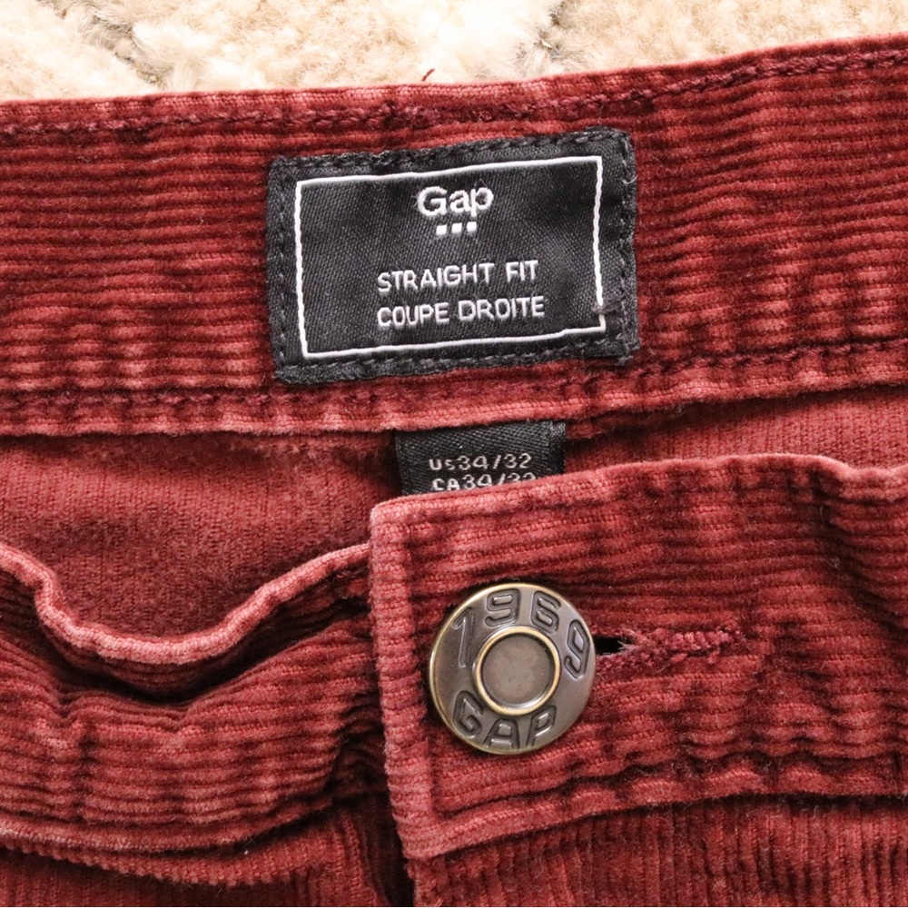 Gap Straight Fit Corduroy Pants - Red